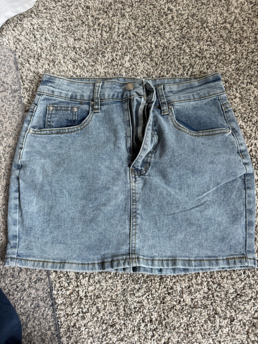 NWOT Light Blue Denim Mini Skirt - Casual A-Line Style
